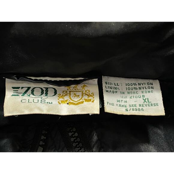 VTG 1980s BLK IZOD Club Cherry Hills Club Windbreaker Jacket Zip Up Hooded Sz XL - Picture 6 of 12